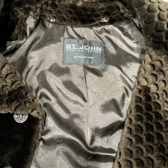 Vintage St. John by Marie Gray Fully Lined Double Breasted Faux Fur Coat - Picture 2 of 13